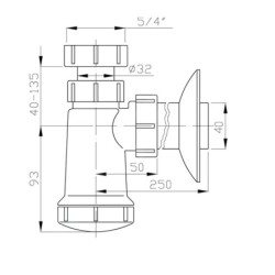 Bruckner Accessoires - Siphon de lavabo 1 1/4, évacuation 40 mm, blanc 151.109.0