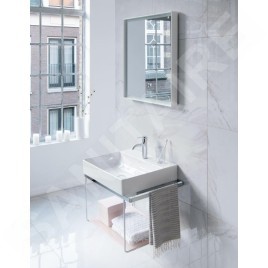 Duravit DuraSquare - Meuble-lavabo Compact, 500x400 mm, avec 1 trou pour robinetterie, DuraCeram, WonderGliss, blanc 23565000411