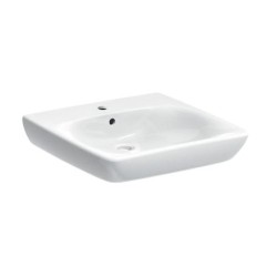 Geberit Selnova Comfort - Lavabo 550x550 mm, pour personnes à mobilité réduite, avec un trou de robinetterie, avec trop-plein,