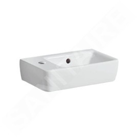 Geberit Selnova - Lave-mains 400x250 mm, avec un trou pour mitigeur à gauche, avec trop-plein, blanc 501.518.00.7
