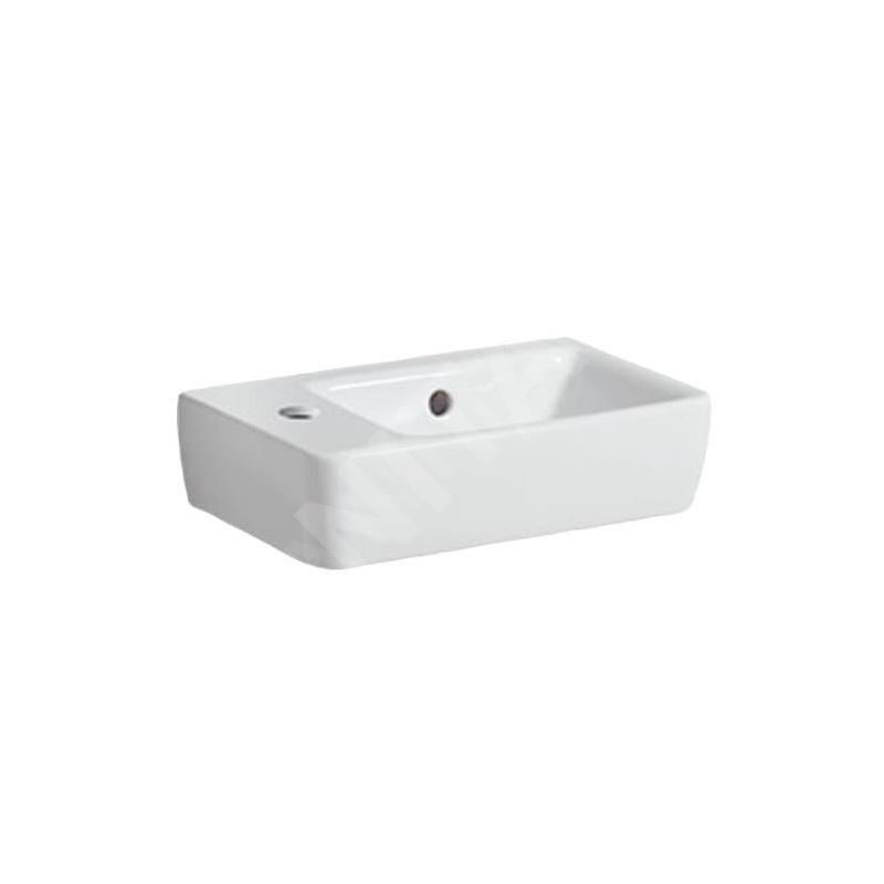 Geberit Selnova - Lave-mains 400x250 mm, avec un trou pour mitigeur à gauche, avec trop-plein, blanc 501.518.00.7