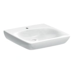 Geberit Selnova Comfort - Lavabo adapté aux PMR, 60x55 mm, sans trop-plein, trou pour le robinet, blanc 502.770.00.7
