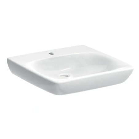 Geberit Selnova Comfort - Lavabo adapté aux PMR, 60x55 mm, sans trop-plein, trou pour le robinet, blanc 502.770.00.7