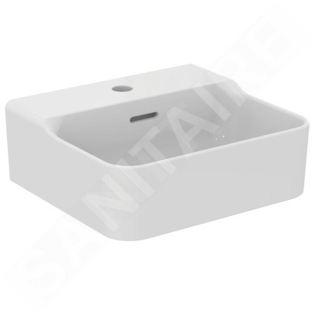 Ideal Standard Conca Ceram - Lave-main à poser 400x350 mm, avec trop-plein, trou pour robinet, blanc T387601