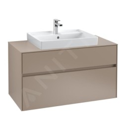 Villeroy & Boch Collaro - Meuble lavabo 600x470 mm, avec trop-plein, trou de robinetterie, blanc alpin 4A336G01