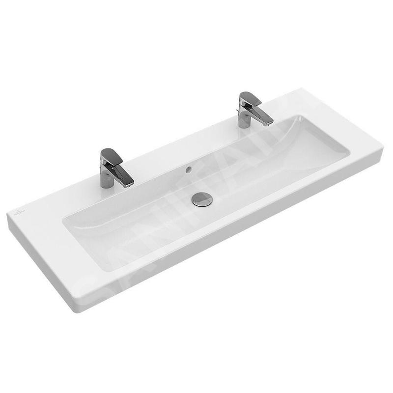 Villeroy & Boch Subway 2.0 - Meuble-lavabo 1300x470 mm, avec trop-plein, deux trous, blanc CeramicPlus 7176D2R1 Villeroy & Boch Subway 2.0 - Meuble-lavabo 1300x470 mm, avec trop-plein, deux trous, blanc CeramicPlus 7176D2R1