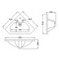 Aqualine Céramique - Lave-mains d’angle, 410x180x410 mm, avec trop-plein, trou pour robinet, blanc 1601-40