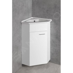 Aqualine Céramique - Lave-mains d’angle, 410x180x410 mm, avec trop-plein, trou pour robinet, blanc 1601-40
