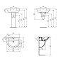 Ideal Standard Eurovit - Lavabo 600x470 mm, avec trop-plein, trou pour robinetterie, blanc W332301