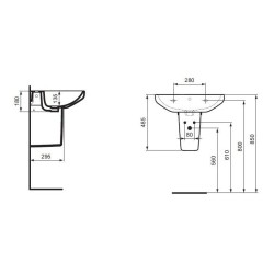 Ideal Standard i.Life A - Cache-siphon, blanc T471301