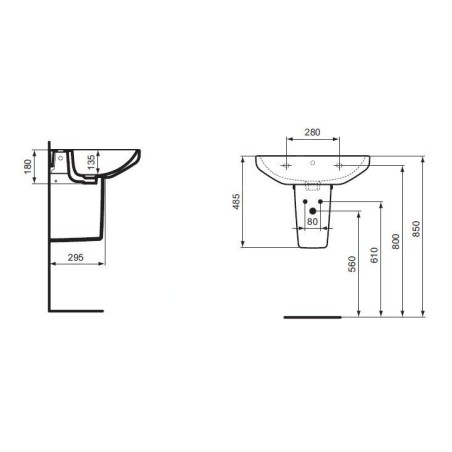 Ideal Standard i.Life A - Cache-siphon, blanc T471301