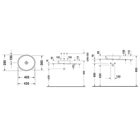 Duravit Starck 2 - Vasque, 435x395 mm, sans trop-plein, WonderGliss, blanc 23214400001