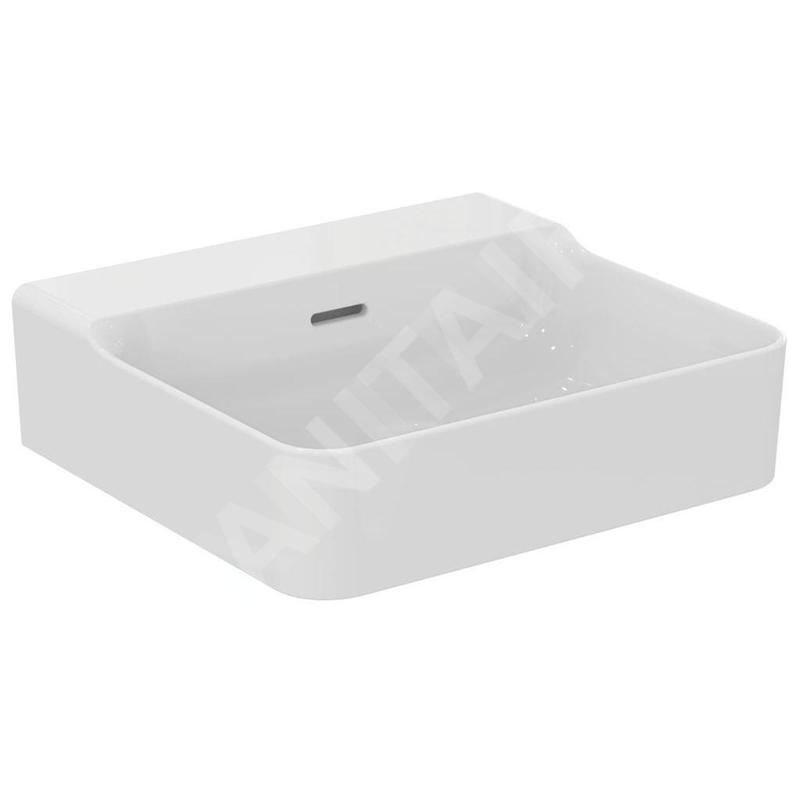 Ideal Standard Conca Ceram - Lavabo 500x450 mm, avec trop-plein, sans trou pour robinet, blanc T378401 Ideal Standard Conca Ceram - Lavabo 500x450 mm, avec trop-plein, sans trou pour robinet, blanc T378401