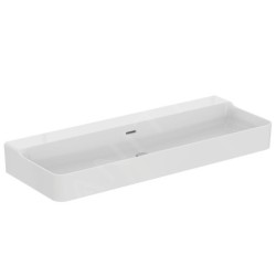 Ideal Standard Conca Ceram - Double-lavabo 1200x450 mm, avec trop-plein, sans trou pour robinet, blanc T380501