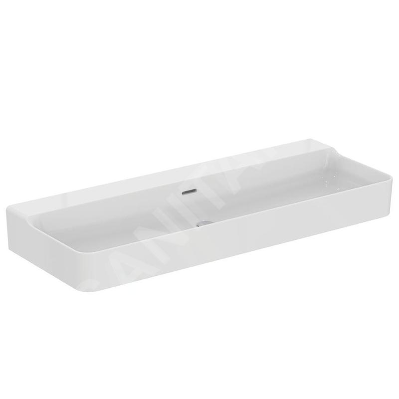 Ideal Standard Conca Ceram - Double-lavabo 1200x450 mm, avec trop-plein, sans trou pour robinet, blanc T380501 Ideal Standard Conca Ceram - Double-lavabo 1200x450 mm, avec trop-plein, sans trou pour robinet, blanc T380501