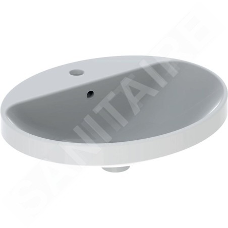 Geberit VariForm - Vasque à encastrer 550x450 mm, avec trop-plein, trou pour robinetterie, blanc 500.720.01.2