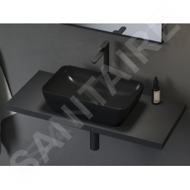 Ravak UNI - Vasque à poser, 500x310 mm, sans trop-plein, noir brillant XJX03150000