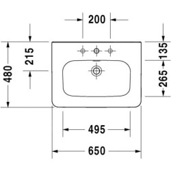 Duravit DuraStyle - Lavabo 650x480mm, avec un trou pour robinet, blanc 2320650000