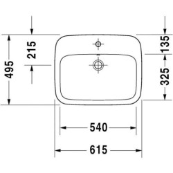 Duravit DuraStyle - Meuble-lavabo 615x495 mm, avec un trou pour robinetterie, blanc 0374620000