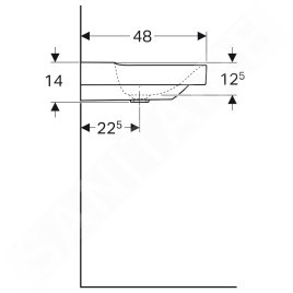 Geberit Xeno 2 - Lavabo, 1200x480 mm,  avec Keratect, blanc 500.550.01.1