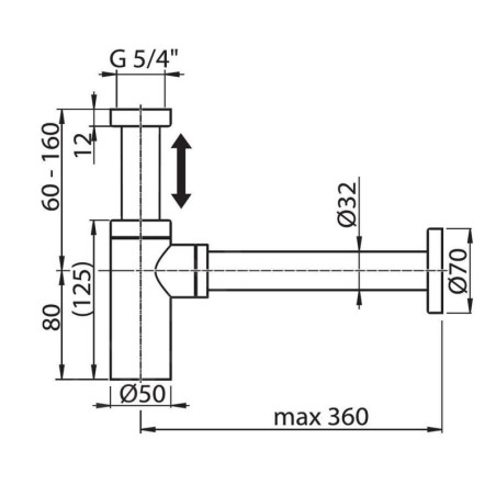 Ravak Garnitures de vidage - Siphon design, noir mat X01800