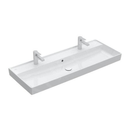 Villeroy & Boch Collaro - Meuble lavabo 1200x470 mm, avec trop-plein, 2 trous de robinetterie, CeramicPlus, Stone White 4A33C4RW