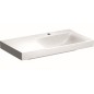 Geberit Xeno 2 - Lavabo 900x480 mm, avec 1 trou, sans trop-plein, avec plage de dépose à gauche, avec KeraTect, blanc