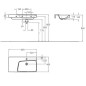 Geberit Xeno 2 - Lavabo 900x480 mm, avec 1 trou, sans trop-plein, avec plage de dépose à gauche, avec KeraTect, blanc