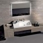 Geberit Xeno 2 - Lavabo 900x480 mm, avec 1 trou, sans trop-plein, avec plage de dépose à gauche, avec KeraTect, blanc
