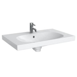 Geberit Acanto - Lavabo 750x482 mm, avec 1 trou, avec trop-plein, avec KeraTect, blanc 500.622.01.8
