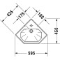 Duravit 1930 - Lave-mains d’angle, avec trop-plein, 595 x 450 mm, blanc 0793420000