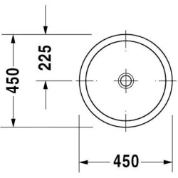 Duravit Architec - Lavabo sans trou sans trop-plein, diamètre 450 mm, blanc - lavabo 0318450000