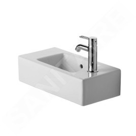 Duravit Vero - Lave-mains 500x250 mm, un trou pour robinetterie à droite, avec WonderGliss, blanc alpin 07035000081