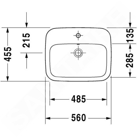 Duravit DuraStyle - Meuble-lavabo 560x455 mm, avec un trou pour robinetterie, blanc 0374560000