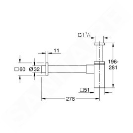 Grohe Siphons - Siphon design, chrome 40564000
