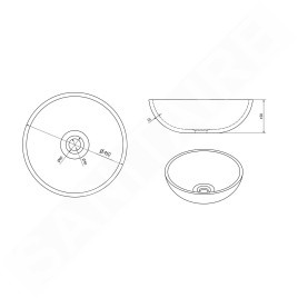 Sapho Priori - Lavabo 410x150 mm, bleu/gris PI020