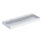 Geberit ONE - Double lavabo 1200x480x142 mm, trop-plein caché, 2 trous pour robinetterie, sortie horizontale, KeraTect, blanc Geberit ONE - Double lavabo 1200x480x142 mm, trop-plein caché, 2 trous pour robinetterie, sortie horizontale, KeraTect, blanc