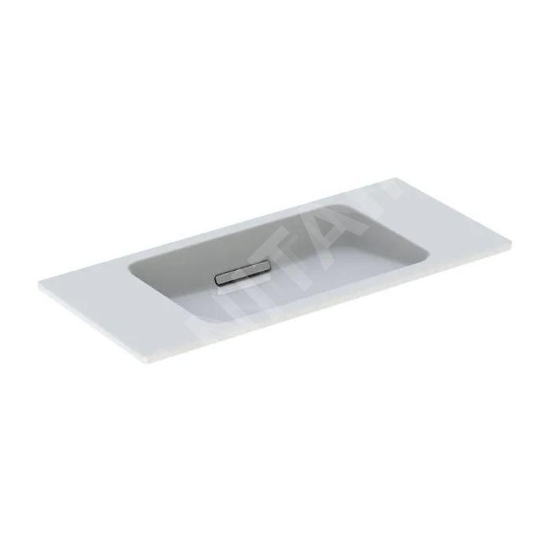 Geberit ONE - Lavabo 900x400x130 mm, sans trop-plein, sans trou pour robinetterie, sortie horizontale, KeraTect, blanc Geberit ONE - Lavabo 900x400x130 mm, sans trop-plein, sans trou pour robinetterie, sortie horizontale, KeraTect, blanc