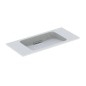 Geberit ONE - Lavabo 900x400x130 mm, sans trop-plein, sans trou pour robinetterie, sortie horizontale, KeraTect, blanc Geberit ONE - Lavabo 900x400x130 mm, sans trop-plein, sans trou pour robinetterie, sortie horizontale, KeraTect, blanc