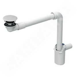 Geberit ONE - Siphon de lavabo gain de place avec vidage pour lavabos sans trop-plein, d 32 mm, blanc 152.089.01.1