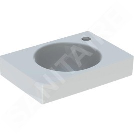 Geberit Preciosa II - Lave-mains 400x280x100 mm, trou pour robinetterie à droite, sans trop-plein, blanc 273240000