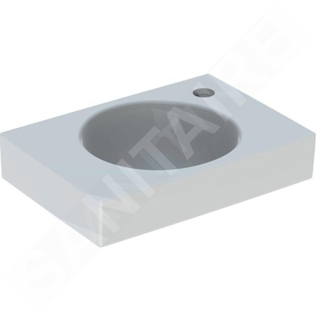 Geberit Preciosa II - Lave-mains 400x280x100 mm, trou pour robinetterie à droite, sans trop-plein, blanc 273240000