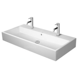 Duravit Vero Air - Meuble-lavabo double 1000x470 mm, avec trop-plein, avec trou pour robinetterie, WonderGliss, blanc