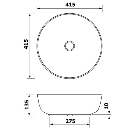 Sapho Priori - Lavabo, diamètre 415 mm, bronze PI032
