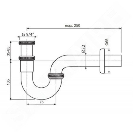 Ideal Standard Accessoires - Siphon de lavabo, chrome A2305AA