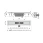 Alcadrain Douchegoten - Bac à douche Professional 550 mm, avec rebord pour grille complète, acier inoxydable APZ6-550
