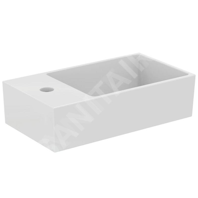 Ideal Standard Extra - Lave-main 450x250 mm, avec trop-plein, trou pour robinet à gauche, blanc T373301