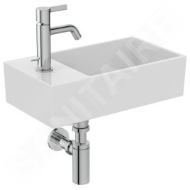 Ideal Standard Extra - Lave-main 450x250 mm, avec trop-plein, trou pour robinet à gauche, blanc T373301