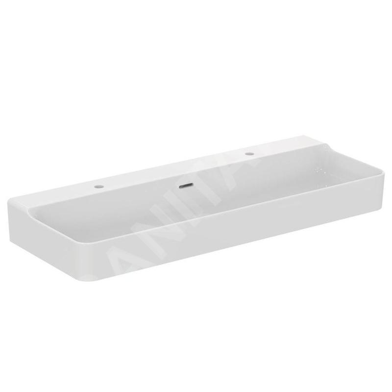 Ideal Standard Conca Ceram - Double-lavabo 1200x450 mm, avec trop-plein, trous pour robinet, blanc T380301 Ideal Standard Conca Ceram - Double-lavabo 1200x450 mm, avec trop-plein, trous pour robinet, blanc T380301
