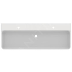 Ideal Standard Conca Ceram - Double-lavabo 1200x450 mm, avec trop-plein, trous pour robinet, blanc T380301